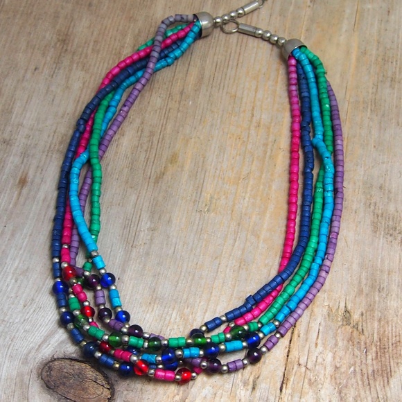 Vintage Jewelry - Clay & Glass Bead Tribal Necklace Mix/Match 2/$20!